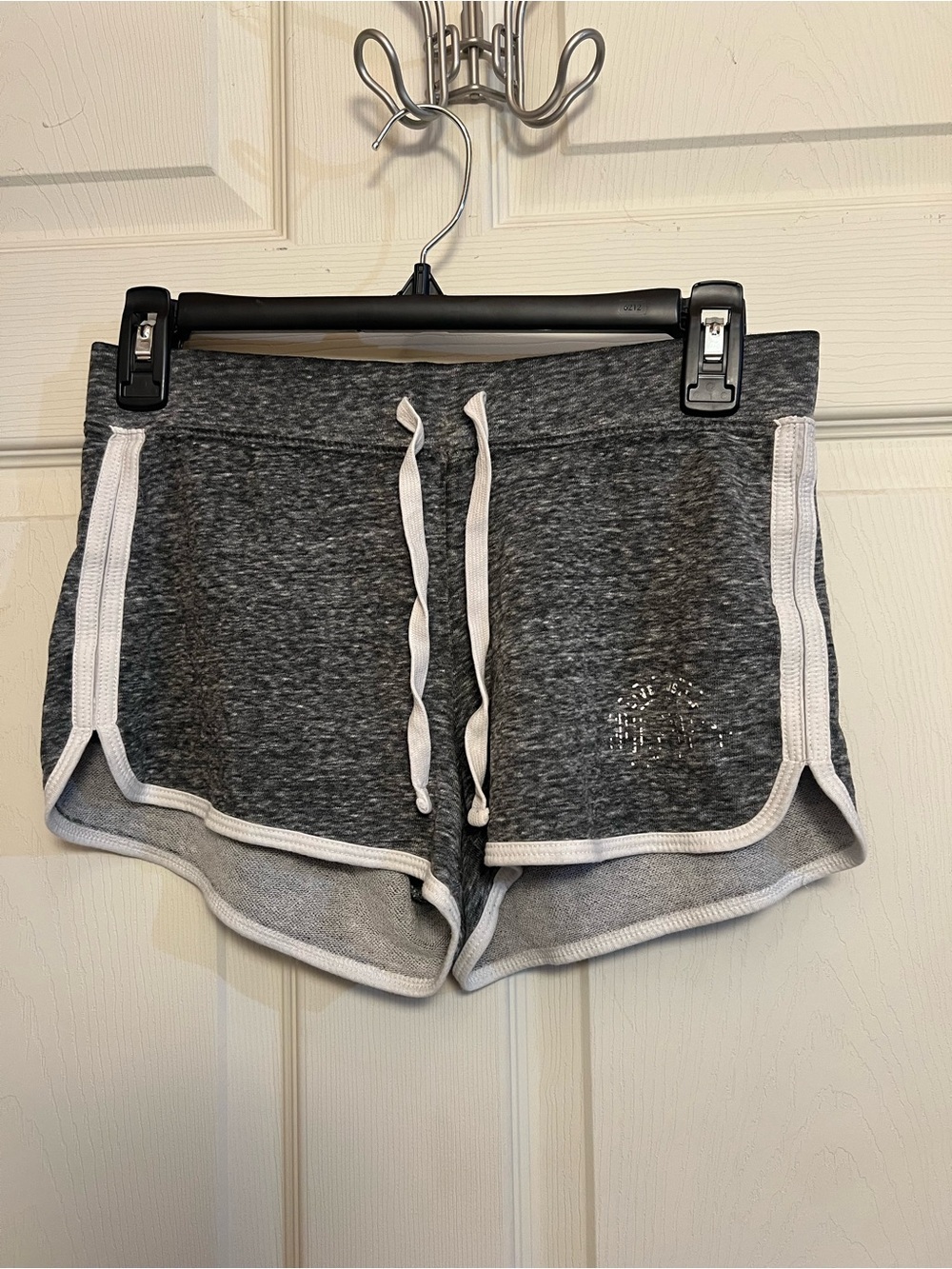 Justice Dark Heather Gray Athletic Shorts with White Trim